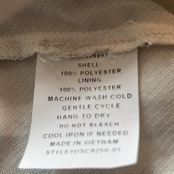 Collective Concepts draped cowl neck ivory blue print fitted silhouette dress S - Picture 8 of 8